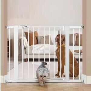 BABELIO New Version Baby Gate with Cat Door Adjustable,29-40", 30" Tall